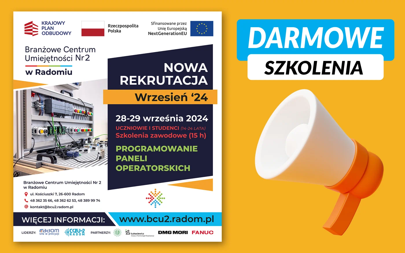 Rekrutacja na DARMOWY kurs: "Programowanie paneli operatorskich": 28-29 września 2024