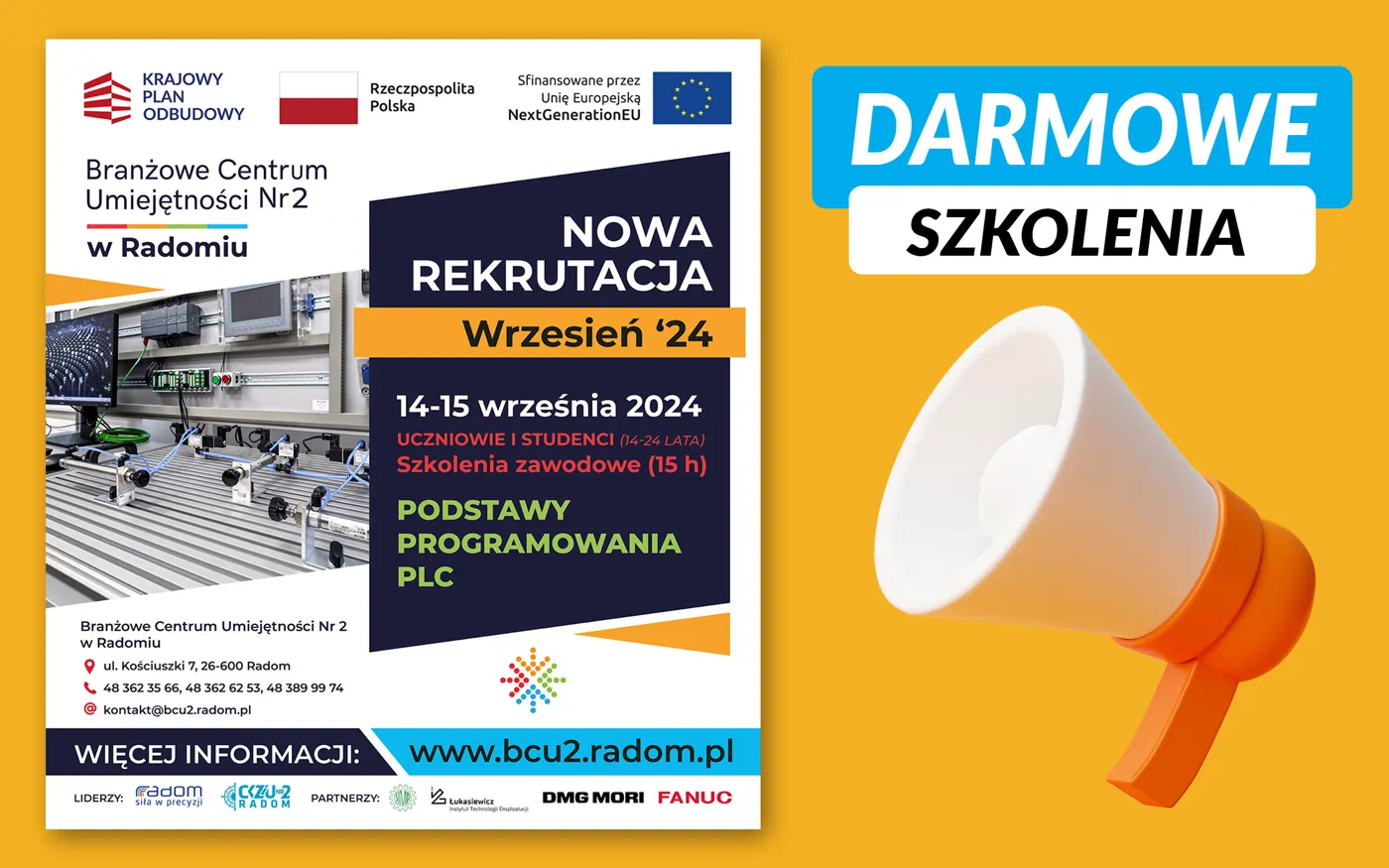 BCU 2 w Radomiu | Nabór na darmowe szkolenia: wrzesień 2024