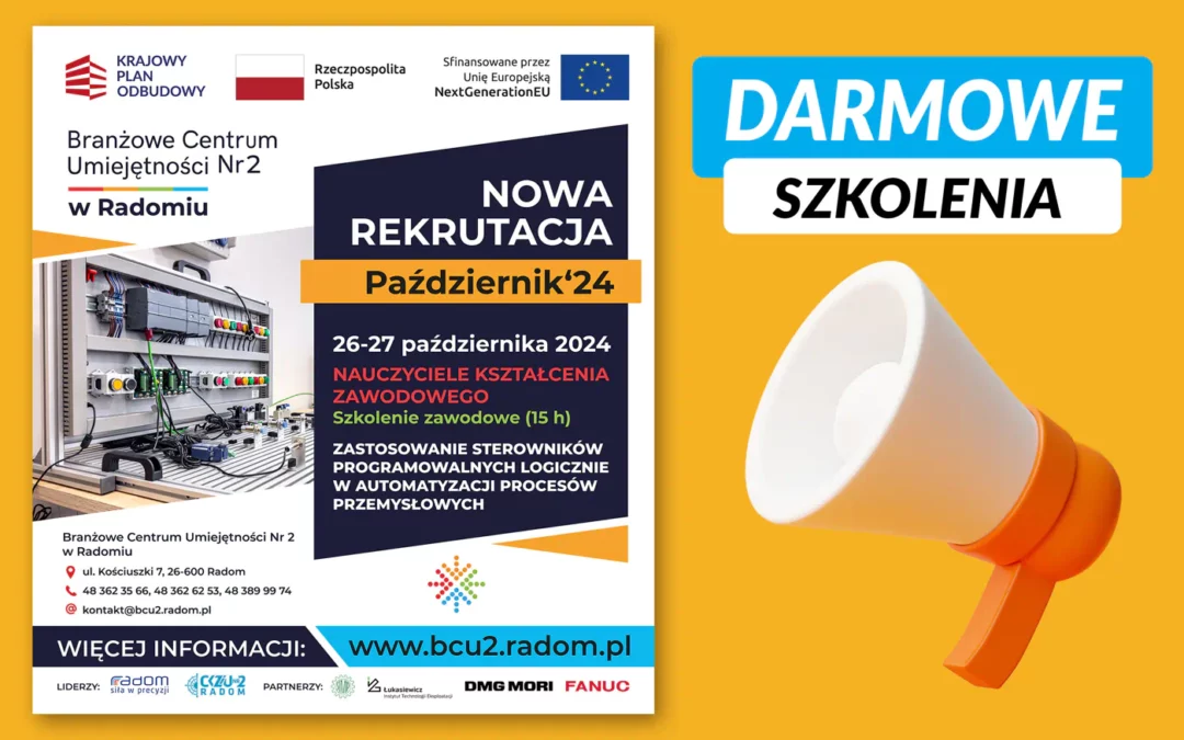 Nabór w BCU 2 w Radomiu na darmowe szkolenie: Zastosowanie sterowników programowalnych logicznie w automatyzacji procesów przemysłowych