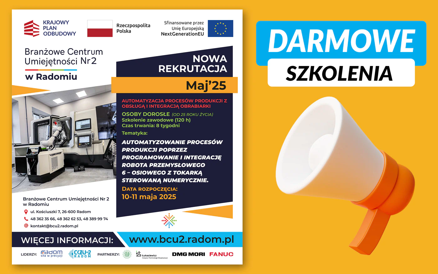 Automatyzowanie procesów produkcji poprzez programowanie i integrację robota przemysłowego 6 - osiowego z tokarką sterowaną numerycznie.