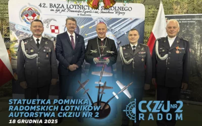 Pracownicy CKZiU Nr 2 w Radomiu wykonali statuetkę Pomnika Radomskich Lotników