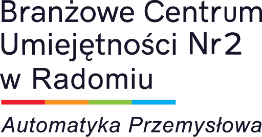 Logo Branżowego Centrum Umiejętności Nr 2 w Radomiu – specjalistyczne centrum kształcenia zawodowego w dziedzinie automatyki przemysłowej.